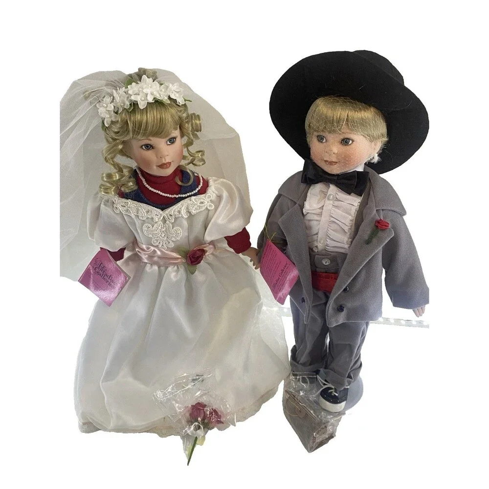 Bride Groom Doll Kids 16 in Set of 2 Tree House Wedding Paradise Galleries